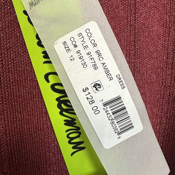 Sam Edelman Dress Long‎ Sleeve Sheath Cocktail Mini Short Red Knit Size 12 NWT - Picture 9 of 16